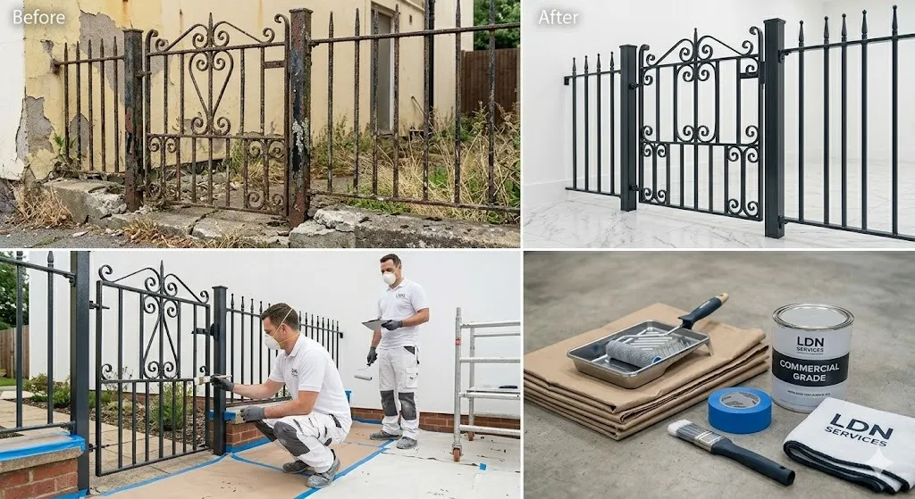 Metal Gate Railing Painting service in London Borough of Merton - Merton Painters